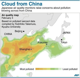 Illustration for article titled La nube de contaminación en China es tan extensa que ya afecta a Japón